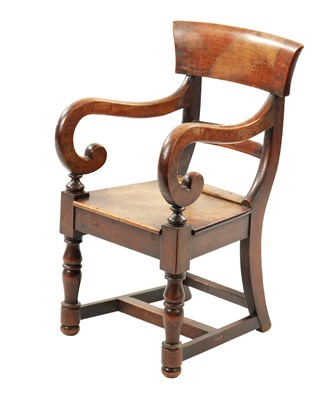 Lot 1342 - A 19TH CENTURY MAHOGANY CHILDS CHAIR