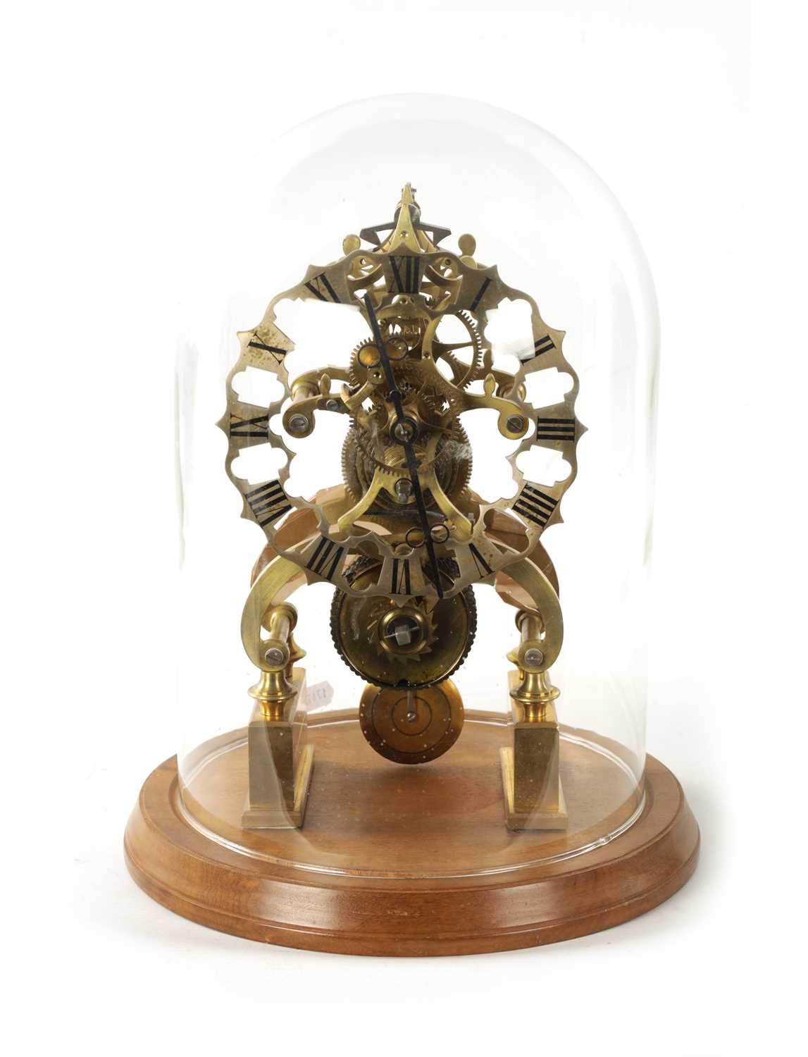 Lot 1141 - A 19TH CENTURY ENGLISH FUSEE SKELETON CLOCK