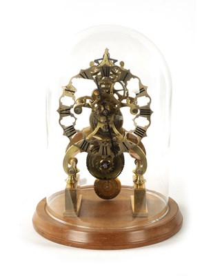 Lot 1123 - A 19TH CENTURY ENGLISH FUSEE SKELETON CLOCK