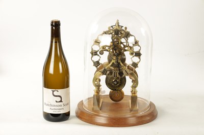 Lot 1141 - A 19TH CENTURY ENGLISH FUSEE SKELETON CLOCK