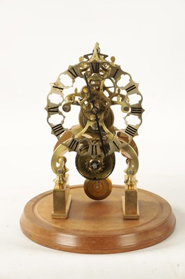 Lot 1141 - A 19TH CENTURY ENGLISH FUSEE SKELETON CLOCK