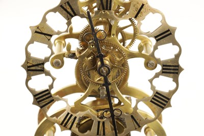 Lot 1141 - A 19TH CENTURY ENGLISH FUSEE SKELETON CLOCK
