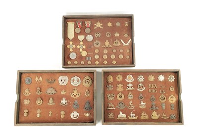 Lot 316 - A LARGE COLLECTION OF MILITARY MEDALS AND HAT BADGES