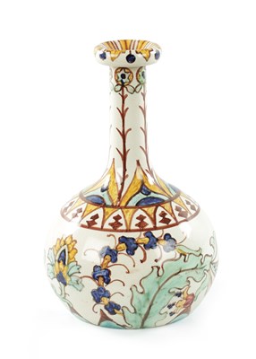 Lot 40 - A CARLO MANZONI 19TH CENTURY PORCELAIN BOTTLE NECK VASE DATED 1897