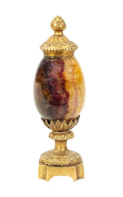 Lot 942 - A 19TH CENTURY ORMOLU MOUNTED BLUE JOHN URN