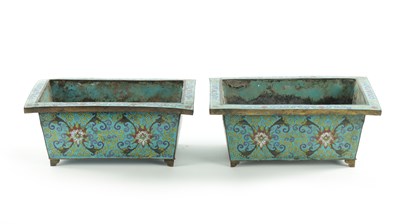 Lot 530 - A PAIR OF 19TH CENTURY CHINESE CLOISONNÉ PLANTERS