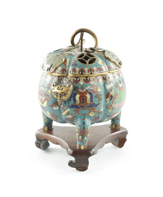 Lot 506 - A GOOD EARLY 19TH CENTURY CHINESE CLOISONNÉ INCENSE BURNER
