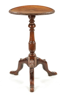 Lot 1467 - A GOOD GEORGE II WALNUT MANX TRIPOD TABLE