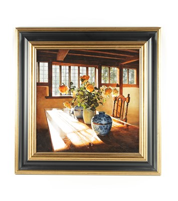 Lot 1140 - MICHAEL JOHN HUNT (BRITISH, B. 1941), 'THE CANDLESTICK', ACRYLIC ON PANEL