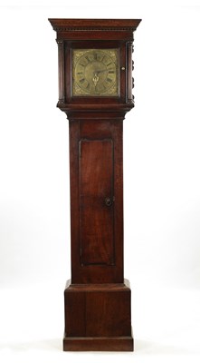 Lot 1329 - JOHN SATTERTHWAITE, ST BEES. A MID 18TH CENTURY OAK 30-HOUR LONGCASE CLOCK