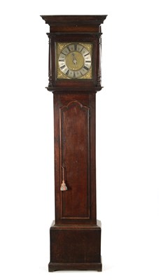 Lot 1259 - ROBERT SMALLWOOD, MACCLESFIELD. A GEORGE II OAK AND CROSSBANDED 30-HOUR LONGCASE CLOCK