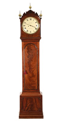 Lot 1225 - GRIMALDE, LONDON. A REGENCY MAHOGANY LONGCASE CLOCK