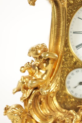 Lot 1272 - GROHE, PARIS. A FINE AND RARE MID 19TH CENTURY FRENCH CAST GILT BRASS ROCOCO REPEATING PETITE SONNERIE CARRIAGE CLOCK