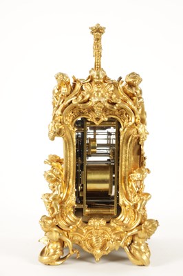 Lot 1272 - GROHE, PARIS. A FINE AND RARE MID 19TH CENTURY FRENCH CAST GILT BRASS ROCOCO REPEATING PETITE SONNERIE CARRIAGE CLOCK