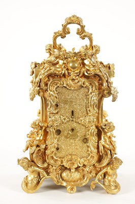 Lot 1272 - GROHE, PARIS. A FINE AND RARE MID 19TH CENTURY FRENCH CAST GILT BRASS ROCOCO REPEATING PETITE SONNERIE CARRIAGE CLOCK
