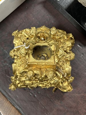 Lot 1272 - GROHE, PARIS. A FINE AND RARE MID 19TH CENTURY FRENCH CAST GILT BRASS ROCOCO REPEATING PETITE SONNERIE CARRIAGE CLOCK