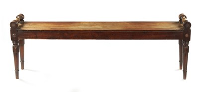 Lot 1440 - A WILLIAM IV MAHOGANY HALL BENCH OF LARGE SIZE