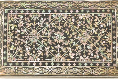 Lot 504 - A RARE 17TH/18TH CENTURY INDO PORTUGUESE INLAID CASKET