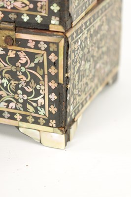 Lot 504 - A RARE 17TH/18TH CENTURY INDO PORTUGUESE INLAID CASKET