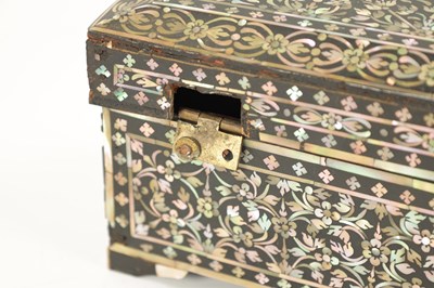 Lot 504 - A RARE 17TH/18TH CENTURY INDO PORTUGUESE INLAID CASKET