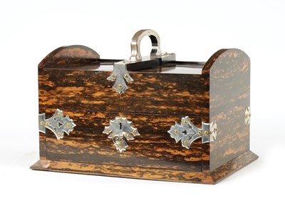 Lot 1046 - A FINE LATE VICTORIAN SILVER MOUNTED CALAMANDER HUMIDOR
