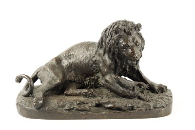 Lot 995 - CHRISTOPE FRATIN (1801 - 1864).  A 19TH CENTURY BRONZE ANIMALIER GROUP