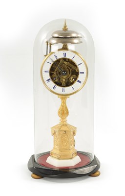 Lot 1263 - A 19TH CENTURY FRENCH ORMOLU AND WHITE MARBLE QUARTER CHIMING MANTEL CLOCK