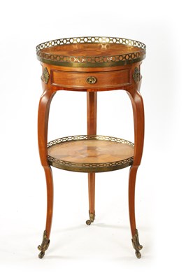 Lot 1468 - A FINE 19TH CENTURY FRENCH STYLE SPECIMEN WOOD CIRCULAR OCCASIONAL TABLE