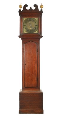 Lot 1302 - THOMAS KETFORD, ROYSTON. A MID 18TH CENTURY OAK 30HR LONGCASE CLOCK