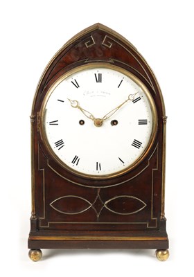 Lot 1297 - ELLICOTT & TAYLOR, ROYAL EXCHANGE. A REGENCY MAHOGANY AND BRASS INLAID FUSEE BRACKET CLOCK