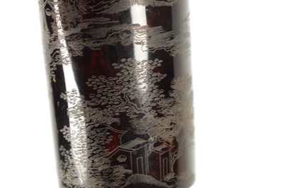 Lot 487 - A PAIR OF 19TH CENTURY CHINESE ENGRAVED TORTOISESHELL BEAKERS