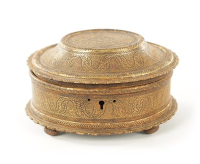 Lot 539 - A 19TH CENTURY INDIAN KOFTGARI WORK IRON CASKET