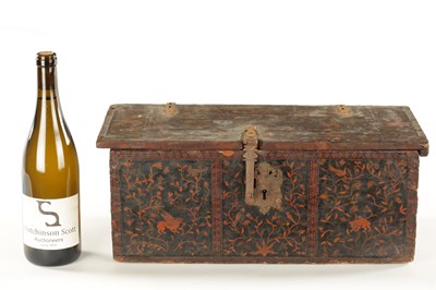 Lot 560 - A RARE 17TH CENTURY INDIAN LACQUERWORK WOODEN BOX