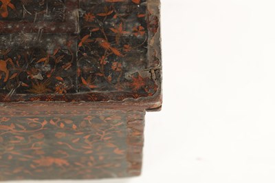 Lot 560 - A RARE 17TH CENTURY INDIAN LACQUERWORK WOODEN BOX