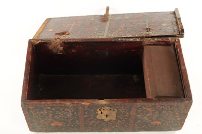 Lot 560 - A RARE 17TH CENTURY INDIAN LACQUERWORK WOODEN BOX