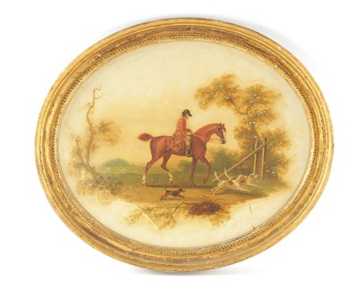 Lot 1189 - A LATE 19TH CENTURY OVAL OIL ON TIN