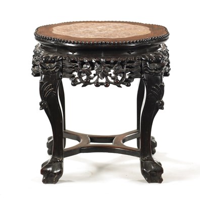 Lot 559 - A 19TH CENTURY CHINESE HARDWOOD JARDINIERE STAND