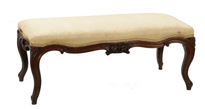 Lot 1444 - A VICTORIAN CARVED MAHOGANY DRESSING STOOL