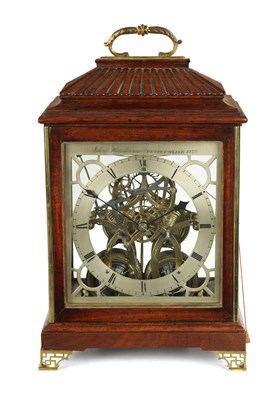 Lot 1325 - JOHN HENDERSON, DUNFERMLINE. AN UNUSUAL LATE REGENCY SCOTTISH SKELETONISED ROSEWOOD BRACKET CLOCK