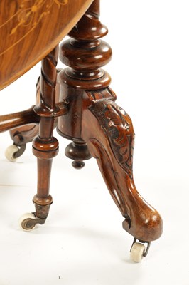 Lot 1495 - A 19TH CENTURY INLAID WALNUT MINIATURE SUTHERLAND TABLE