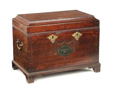 Lot 1492 - A GEORGE III MAHOGANY STRONG BOX