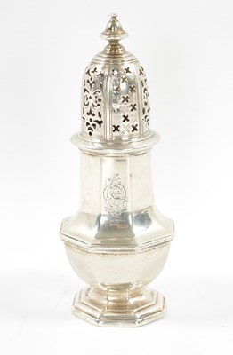 Lot 667 - A GEORGE II SILVER SUGAR CASTER