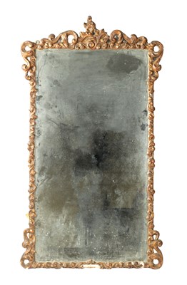 Lot 246 - A 19TH CENTURY CARVED GILTWOOD MIRROR