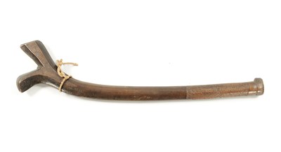 Lot 120 - A 19TH CENTURY FIGEAN GUNSTOCK FIGHTING CLUB