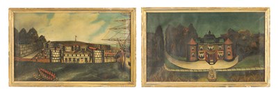 Lot 401 - A RARE PAIR OF 18TH CENTURY NAIVE OIL ON CANVAS