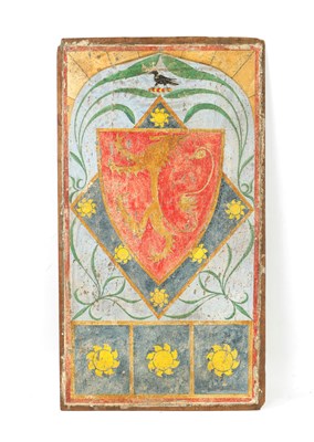 Lot 201 - A 17TH CENTURY PAINTED OAK PANEL