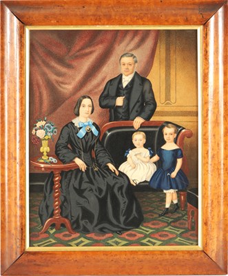Lot 9 - A 19TH CENTURY WATER COLOUR DEPICTING A FAMILY PORTRAIT