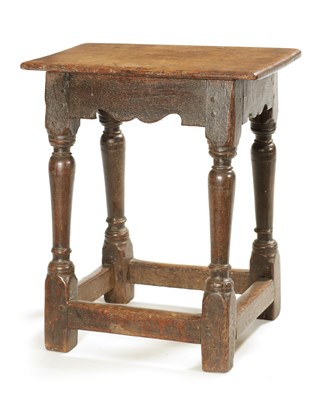 Lot 318 - A 17TH CENTURY OAK JOINT STOOL