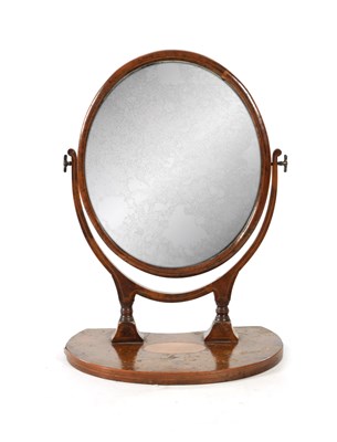 Lot 447 - A 19TH CENTURY OVAL POLLARD OAK TABLE MIRROR