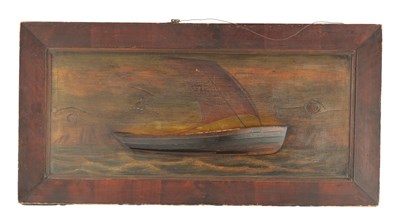 Lot 183 - A 19TH-CENTURY HALF HULL FRAMED SHIPS MODEL